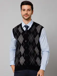 Cantabil Printed Sleeveless Acrylic Sweater Vest