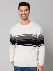 Cantabil Striped Round Neck Acrylic Sweater