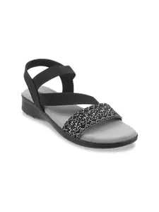 Metro Printed Open Toe Flats