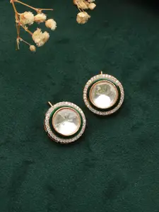 Saraf RS Jewellery Gold-Plated Kundan Studded Studs Earrings