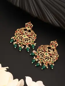 Saraf RS Jewellery Gold-Plated Cresent Shaped Chandbalis