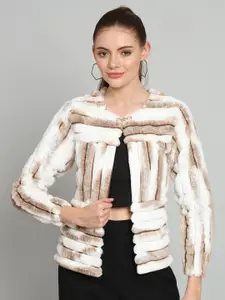 BROOWL Striped Tie and Dye Woollen Shrug