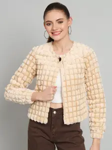 BROOWL Self Design Woollen Shrug