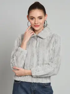 BROOWL Mock Collar Woollen Crop Sweater
