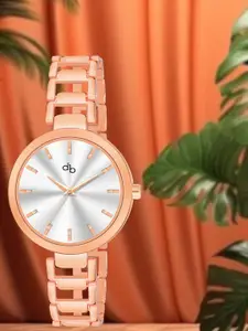 DressBerry Women Rose Gold Toned Water Resistance Analogue Watch HOBDB-179-RG