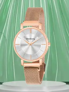 DressBerry Women Rose Gold Textured Dial & Analogue Watch HOBDB-174-RG