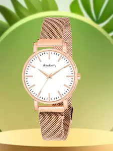 DressBerry Women Rose Gold Toned Water Resistance Analogue Watch HOBDB-173-RG