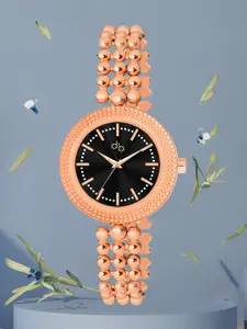 DressBerry Women Rose Gold Toned Water Resistance Analogue Watch HOBDB-176-RG