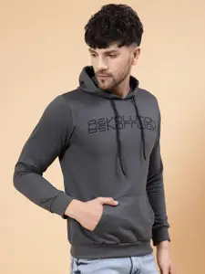 Rigo Men Printed Fleece Casual Hooded Pullover Sweatshirt