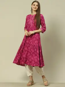 Rangriti Floral Printed A-Line Kurta