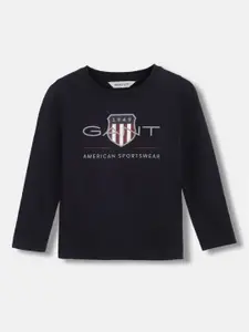 GANT Boys Brand Logo Printed Organic Cotton T-shirt
