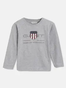 GANT Boys Brand Logo Printed Organic Cotton T-shirt