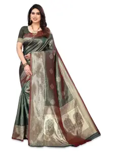 KALINI Ethnic Motifs Woven Design Zari Silk Blend Kanjeevaram Saree