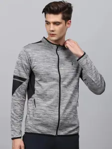 Campus Sutra Stand Collar Windcheater Open Front Jacket