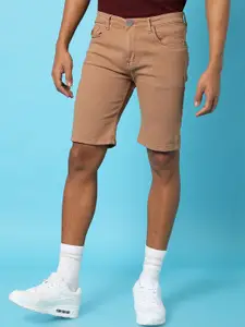 Campus Sutra Men Mid Rise Cotton Denim Shorts