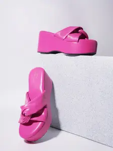 THE WHITE POLE Twisted Straps Flatform Heels