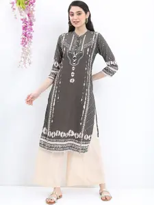 Vishudh Ethnic Motifs Printed Straight Kurta