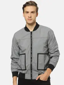 Campus Sutra Stand Collar Windcheater Bomber Jacket