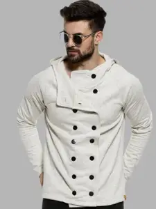 Campus Sutra Windcheater Hooded Double-Breasted Cotton Jacket