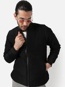 Campus Sutra Checked Windcheater Stand Collar Bomber Jacket