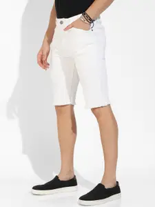 Campus Sutra Men Mid Rise Cotton Denim Shorts