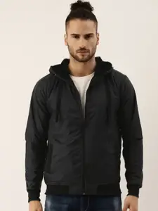 Campus Sutra Hooded Windcheater Bomber Jacket