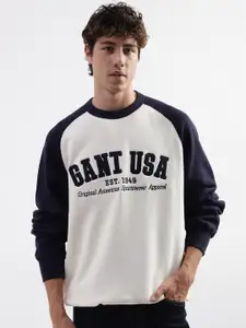 GANT Typography Printed Embroidered Pure Cotton Pullover