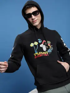 HIGHLANDER Typography Printed Hooded Pullover Sweatshirt