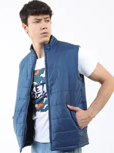 KETCH Mock Collar Quilted Jacket With Zip Detail