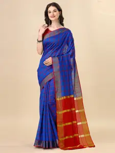 Indian Fashionista Checked Zari Silk Cotton Ikat Saree