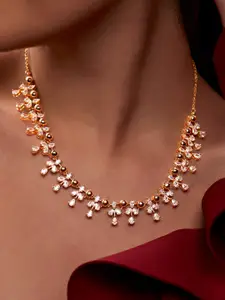 MINUTIAE Gold-Plated Crystal Studded Necklace
