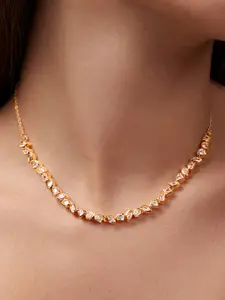 MINUTIAE Gold-Plated Crystals Studded Necklace