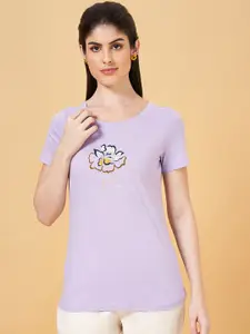 Honey by Pantaloons Regular Fit Floral Printed Round Neck Cotton T-Shirt