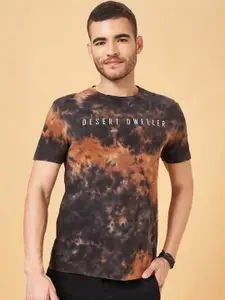 People Abstract Printed Slim Fit Pure Cotton T-shirt