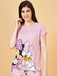 Dreamz by Pantaloons Mickey & Friends Graphic Printed Cotton Lounge T-shirts