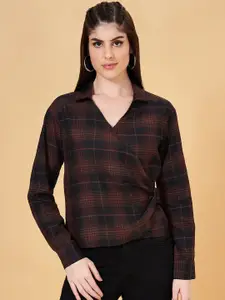 SF JEANS by Pantaloons Checked Opaque Wrap Top