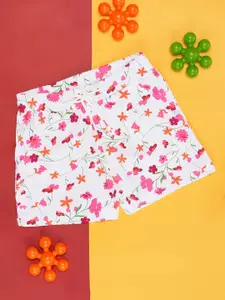 Pantaloons Junior Girls Floral Printed Mid Rise Cotton Shorts