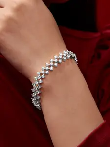 MINUTIAE Silver-Plated Crystals Link Bracelet