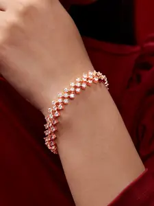 MINUTIAE Rose Gold-Plated Crystals Link Bracelet