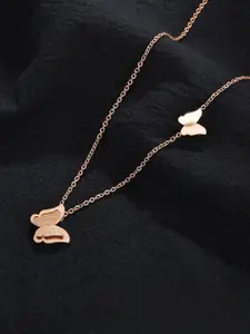 DressBerry Rose Gold-Plated Butterfly Necklace