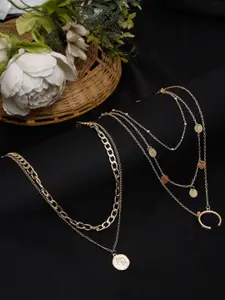 DressBerry Set of 2 Gold-Plated Layered Necklaces