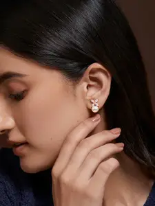 MINUTIAE Rose Gold Plated Contemporary Stud Earrings