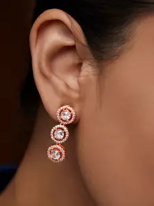 MINUTIAE Rose Gold Plated Geometric Drop Earrings