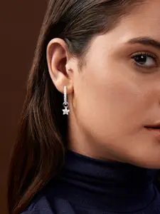 MINUTIAE Silver-Plated Contemporary Hoop Earrings