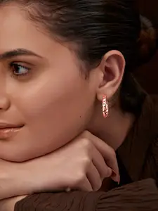 MINUTIAE Rose Gold Plated Geometric Hoop Earrings