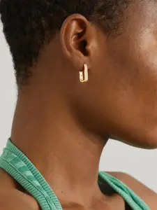 MINUTIAE Gold-Plated Contemporary Hoop Earrings