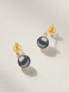 MINUTIAE Gold-Plated Contemporary Stud Earrings