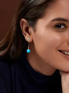 MINUTIAE Gold-Plated Contemporary Drop Earrings