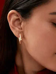 MINUTIAE Gold-Plated Circular Hoop Earrings