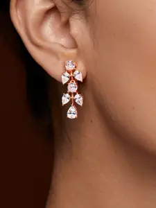 MINUTIAE Rose Gold Plated Geometric Drop Earrings